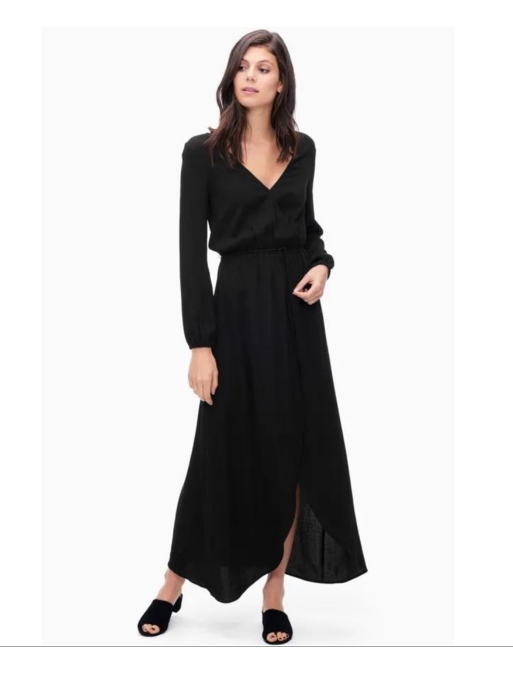 NWOT Splendid faux wrap  Long Sleeve V-Neck Maxi Dress -